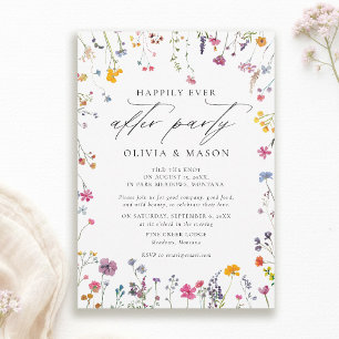 After Party Wildflower Garden Watercolor Wedding Invitation