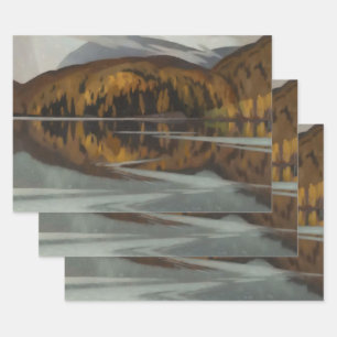 After RainLandscape Painting by A J Casson Wrapping Paper Sheet