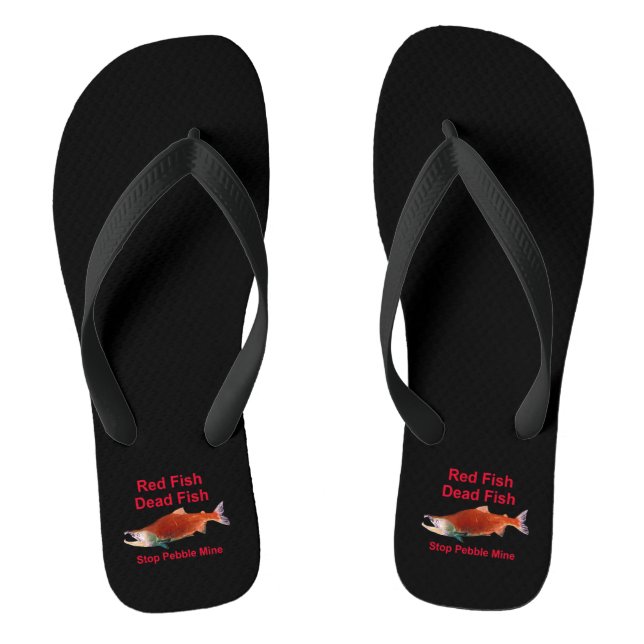 After Salmon - Stop Pebble Mine Flip Flops (Footbed)