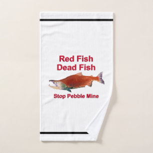 After Salmon - Stop Pebble Mine Hand Towel