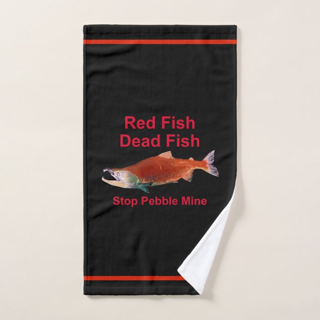 After Salmon - Stop Pebble Mine Hand Towel (Hand Towel)