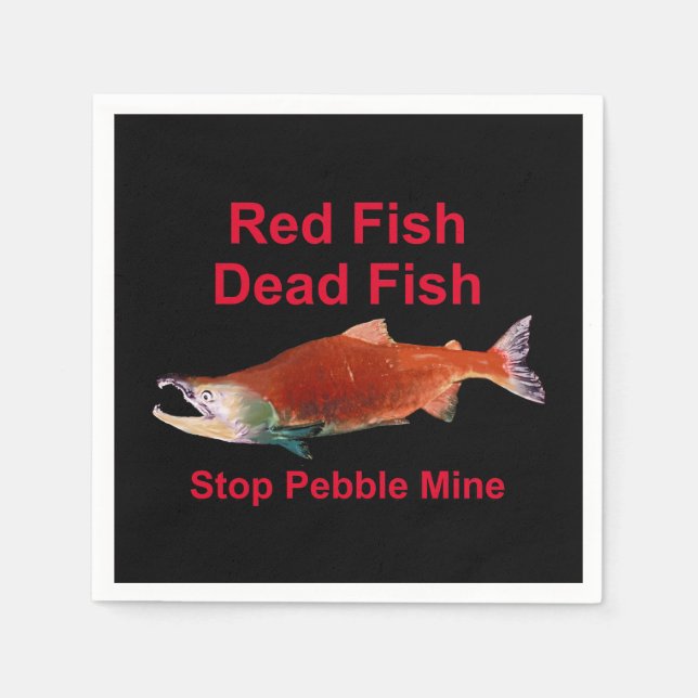 After Salmon - Stop Pebble Mine Napkin (Front)