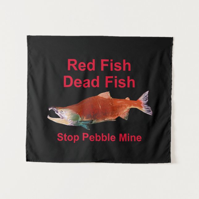 After Salmon - Stop Pebble Mine Tapestry (Front (Horizontal))