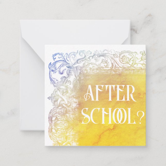 *~* AFTER SCHOOL? AP63 Relationship Flat Note Card (Front)