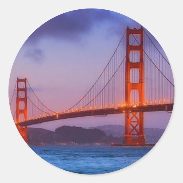 After sunset out at Baker Beach Classic Round Sticker (Front)