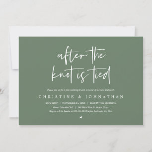 After the knot tied, Elopement Post wedding Brunch Invitation