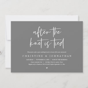 After the knot tied, Elopement Post wedding Brunch Invitation