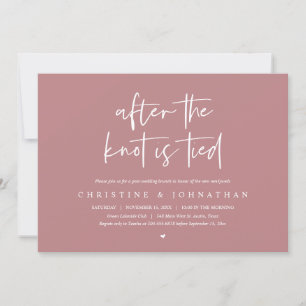 After the knot tied, Elopement Post wedding Brunch Invitation
