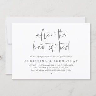 After the knot tied, Elopement Post wedding Brunch Invitation