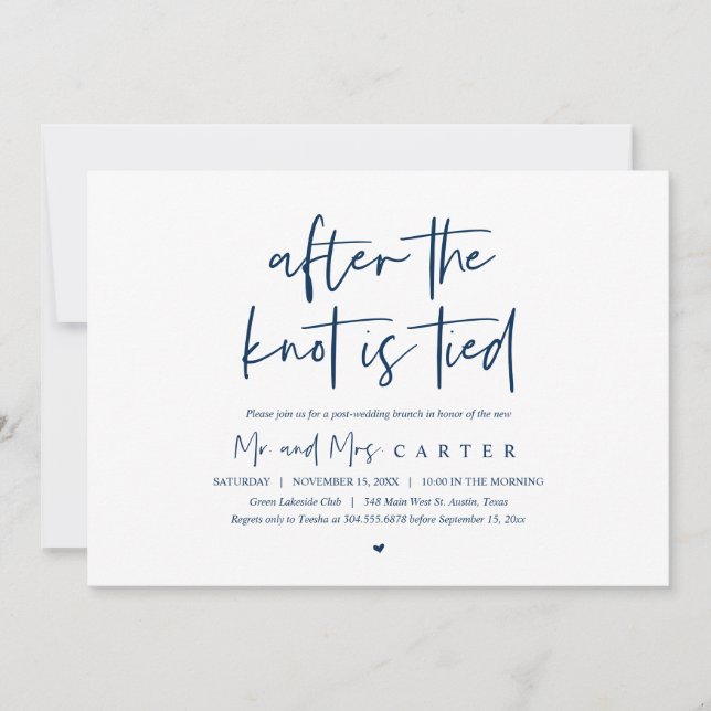 After the knot tied, Post wedding Brunch Invitation (Front)