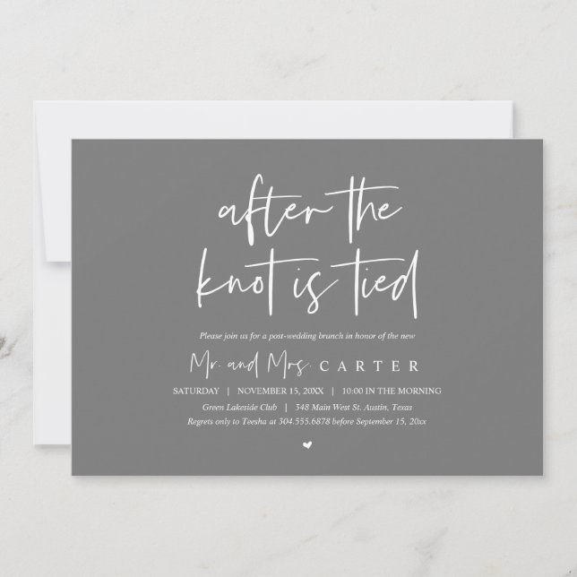 After the knot tied, Post wedding Brunch Invitation (Front)