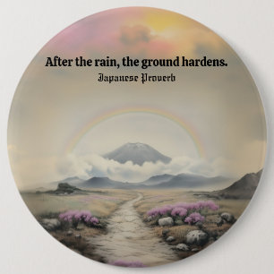 After the Rain (Japanese Watercolor Landscape Art) 6 Inch Round Button
