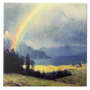 After the Shower, painting by Albert Bierstadt Tile
