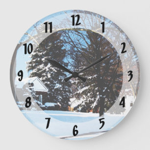 After the Snowstorm Large Clock