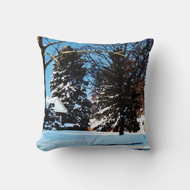 After the Snowstorm Throw Pillow (Front)