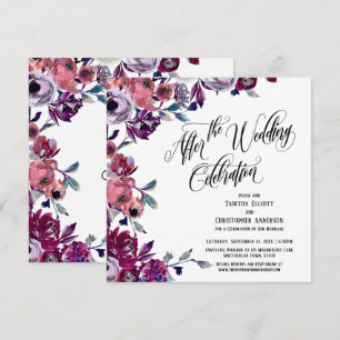 After the Wedding Celebration Bold Painted Flowers Invitation
