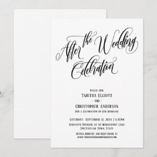 After the Wedding Celebration Elaborate Script Invitation