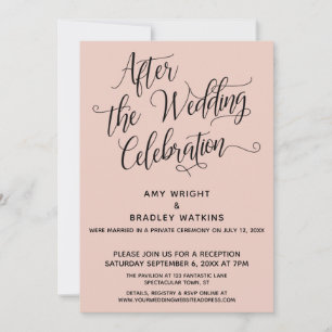 After the Wedding Celebration Elegant Blush Pink Invitation