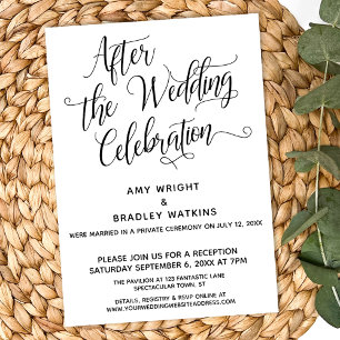 After the Wedding Celebration Elegant Script Invitation