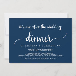 After the wedding Dinner, Modern Rustic Elopement Invitation