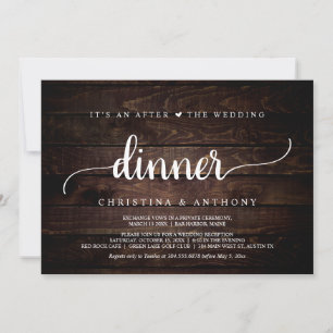 After The Wedding Dinner, Rustic Elopement Dinner Invitation