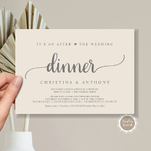 After The Wedding Dinner, Rustic Elopement Invitation