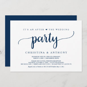 After The Wedding Party, Rustic Wedding Elopement  Invitation