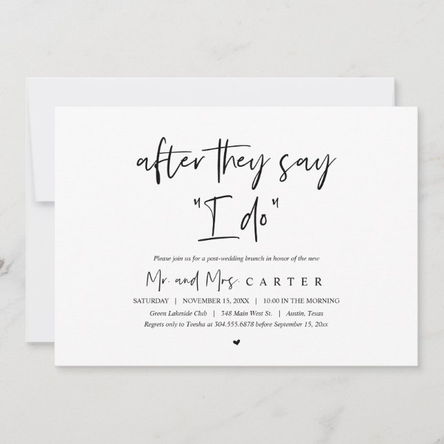 After they say I DO, Post wedding Brunch Invitation (Front)