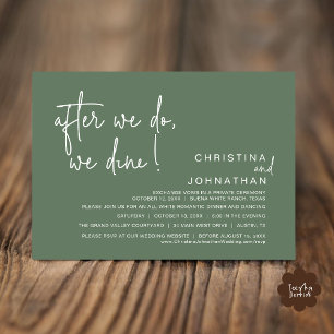 After We Do, We Dine, Romantic Wedding Dinner Invitation