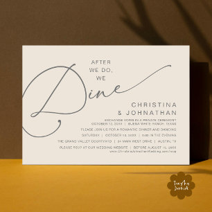 After We Do, We Dine, Romantic Wedding Dinner Invitation