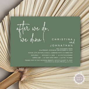 After We Do, We Dine, Wedding Elopement Dinner Invitation