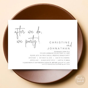 After We Do, We Party, Wedding Dinner, Dark Grey Invitation