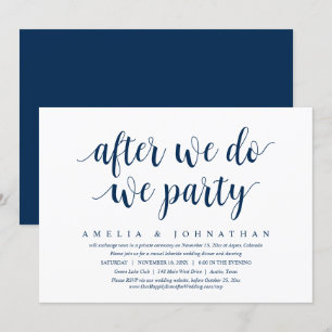 After We Do, We Party, Wedding Elopement Dinner In Invitation