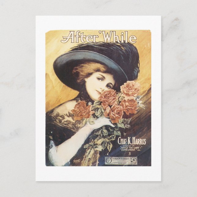 After While Vintage Songbook Cover Postcard (Front)