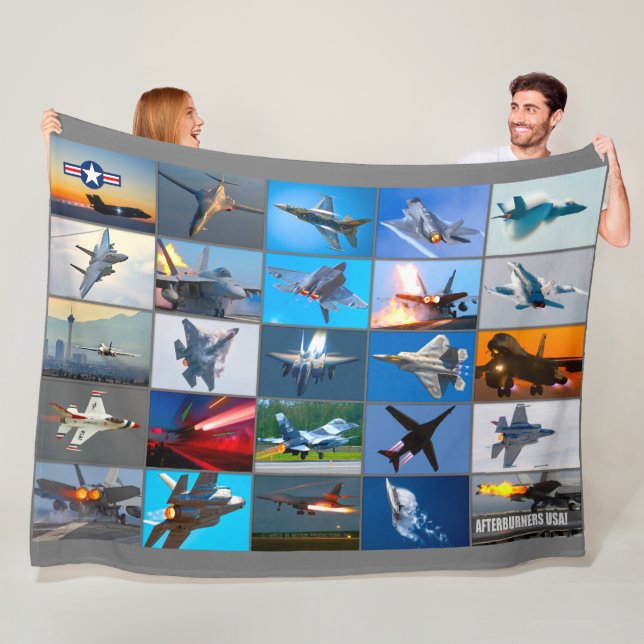 AFTERBURNERS USA! “MONTAGE” FLEECE BLANKET (In Situ)