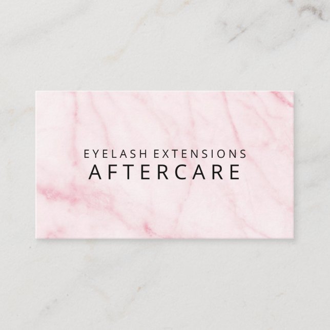 Aftercare Care Instructions Eyelash Extensions Business Card (Front)
