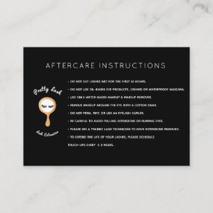 AfterCare for Lash Extensions Salon Business Card