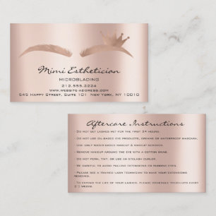 Aftercare Instructions Eyebrow Crown Microblade Business Card