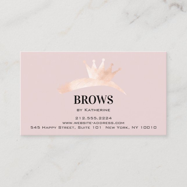 Aftercare Instructions Eyebrow Crown Microblading  Business Card (Front)