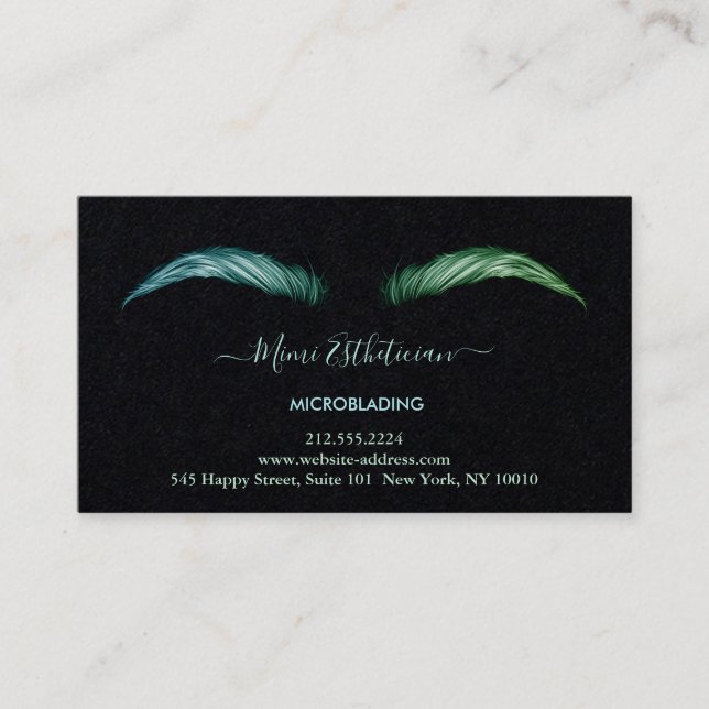 Aftercare Instructions Eyebrow Ros Microblade Logo Business Card (Front)