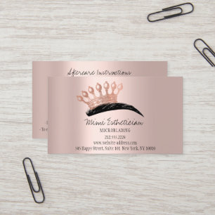 Aftercare Instructions Eyebrows Crown Logo Rose Business Card