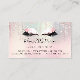 Aftercare Instructions Eyelash Pink Pearl Eyes Business Card