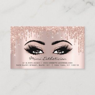 Aftercare Instructions Eyelash Rose Gold Drips Business Card