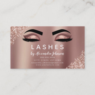 Aftercare Instructions Eyelashes Rose Gold Business Card