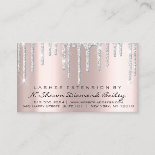 Aftercare Instructions Lash Extension Gray Drips Business Card