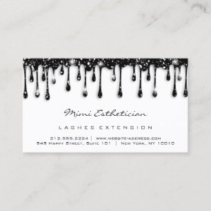 Aftercare Instructions Lash Glitter Black Drips  Business Card