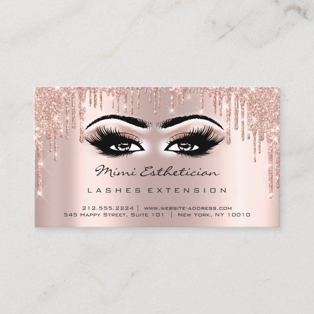 Aftercare Instructions Lash Rose Drips Eyes Business Card (Front)