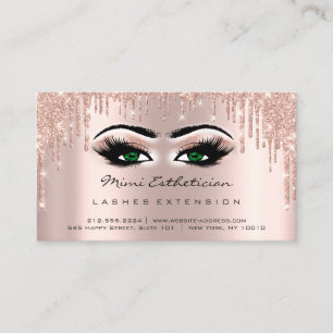 Aftercare Instructions Lash Rose Drips Green Eyes Business Card
