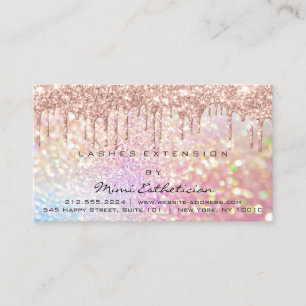 Aftercare Instructions Lash Rose Drips Holographic Business Card