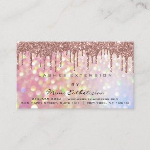 Aftercare Instructions Lash Rose Drips Holographic Business Card